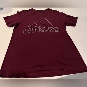 Adidas Crew Neck Graphic Burgundy Tee T-shirt Womens‎ Small
